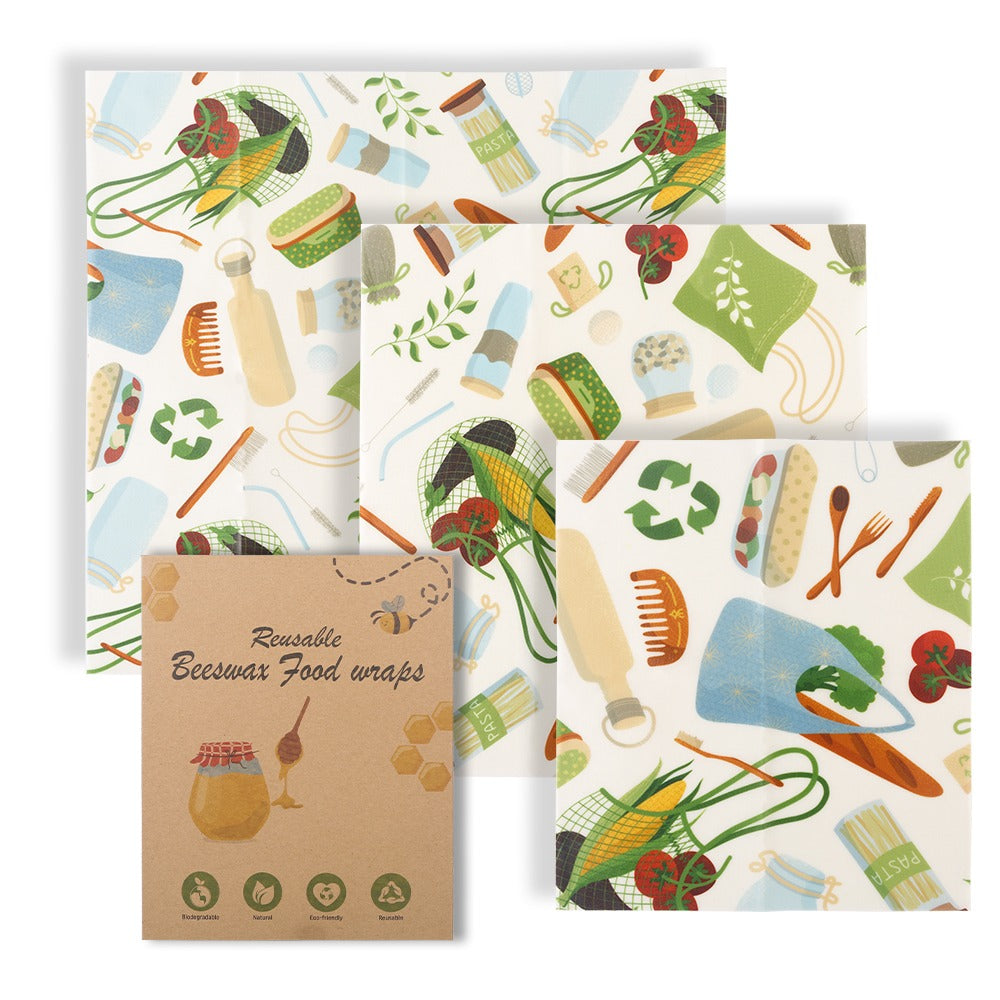 Bee & Bloom Cotton Beeswax Food Wraps — Set of 3