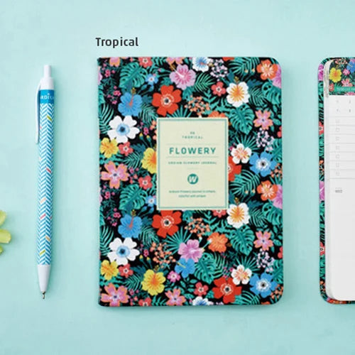 Bloom PU Leather Planner — A6 Weekly Schedule Book & Diary