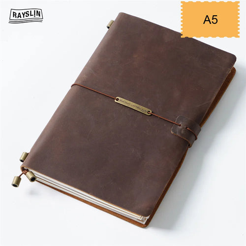 Hedgerow Wanderer Leather Travel Journal — Handmade Genuine Leather Notebook
