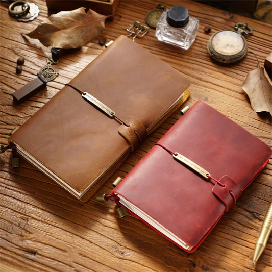 Hedgerow Wanderer Leather Travel Journal — Handmade Genuine Leather Notebook