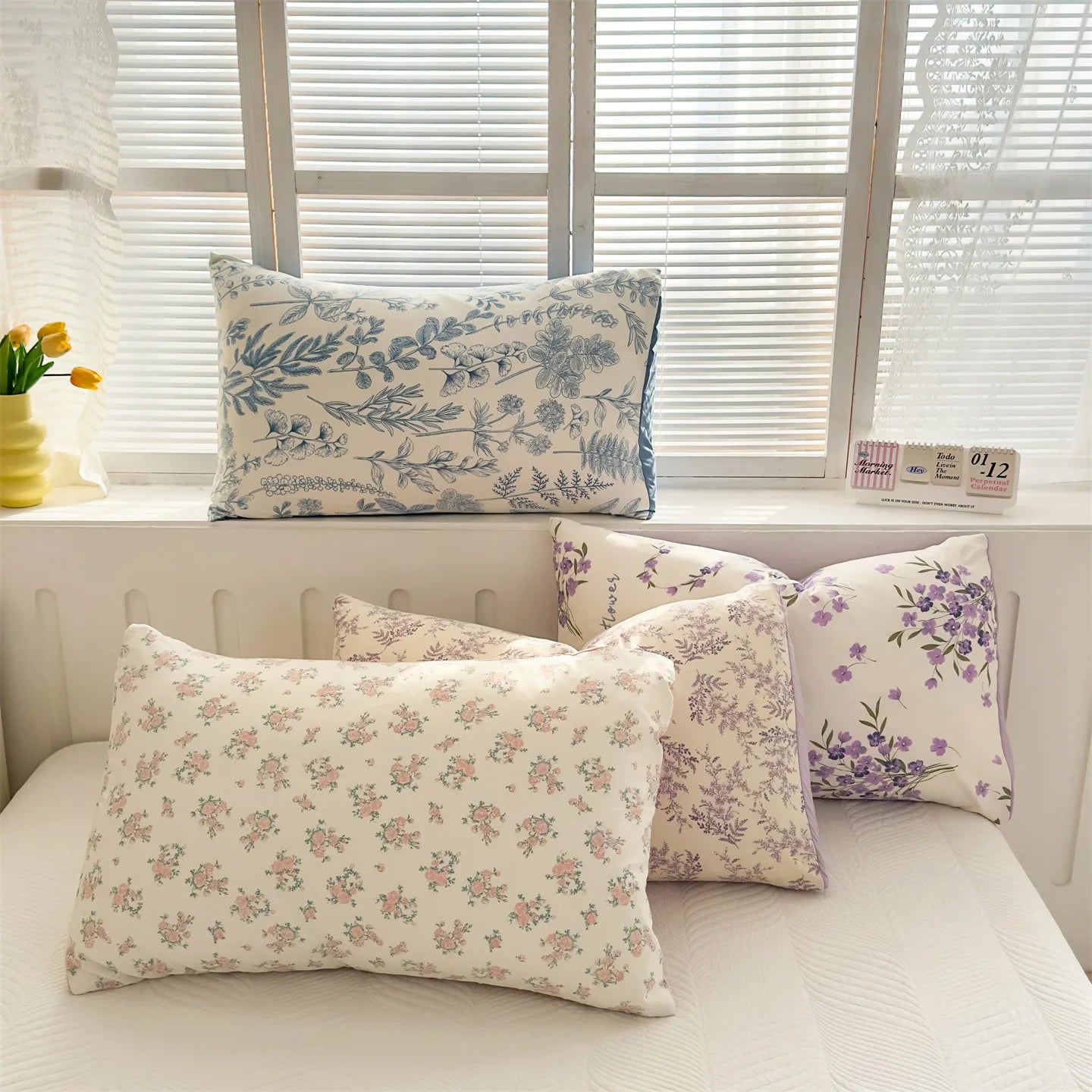 The Rose and Petal Pillowcases — 48x74cm in 10 Botanical Prints