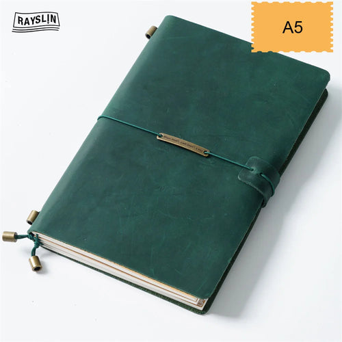 Hedgerow Wanderer Leather Travel Journal — Handmade Genuine Leather Notebook