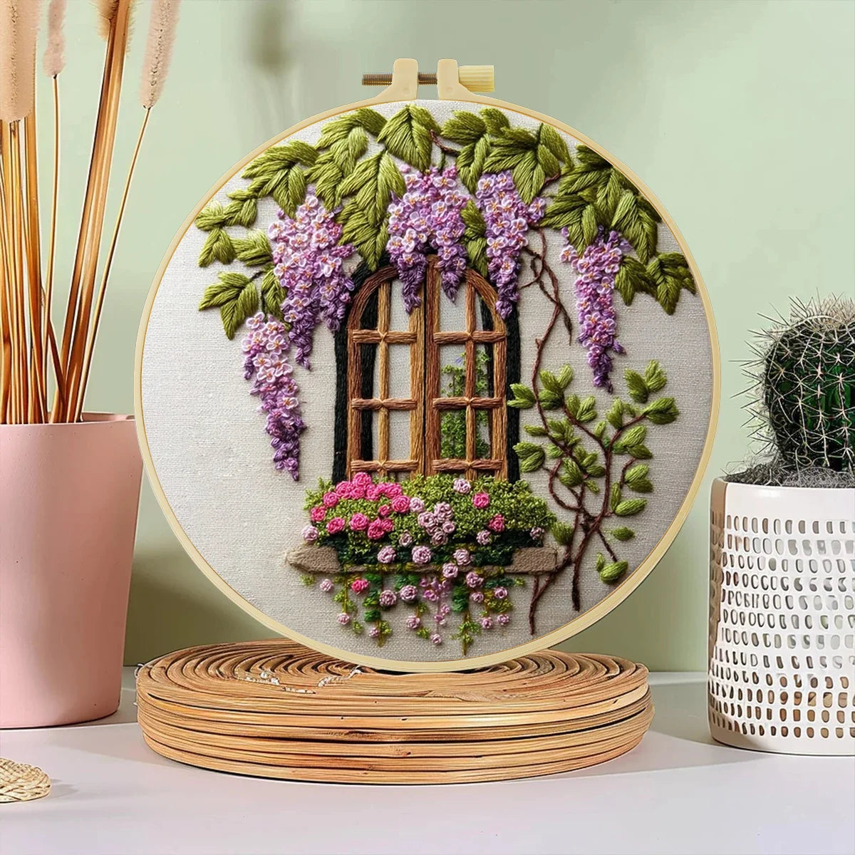 Wisteria Window Embroidery Starter Kit — DIY Floral Hoop Art