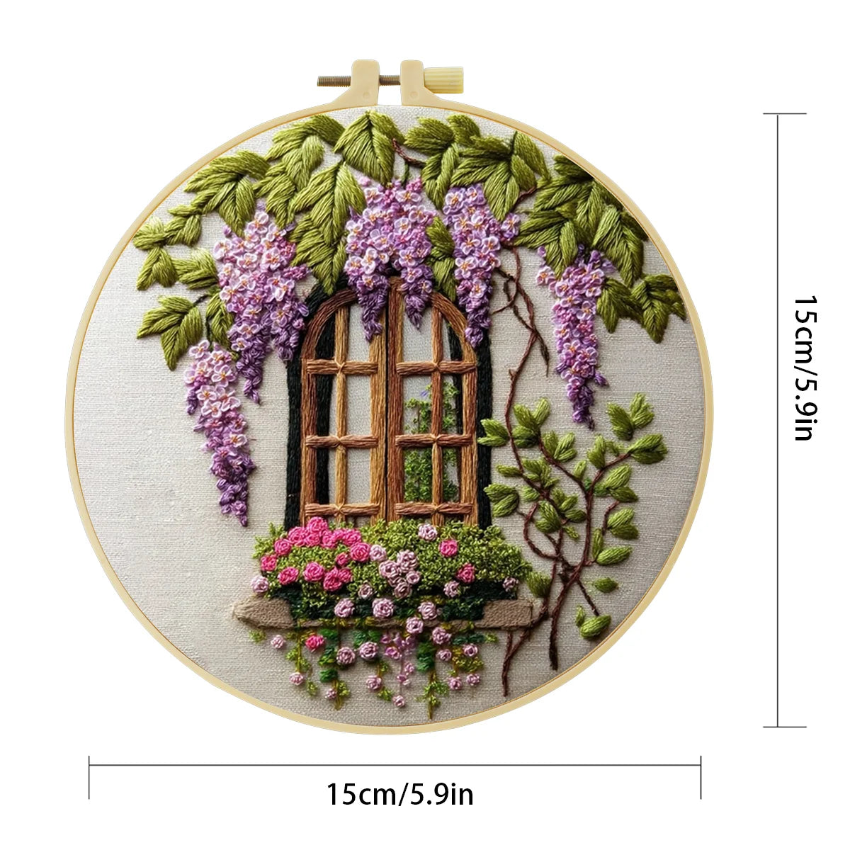 Wisteria Window Embroidery Starter Kit — DIY Floral Hoop Art