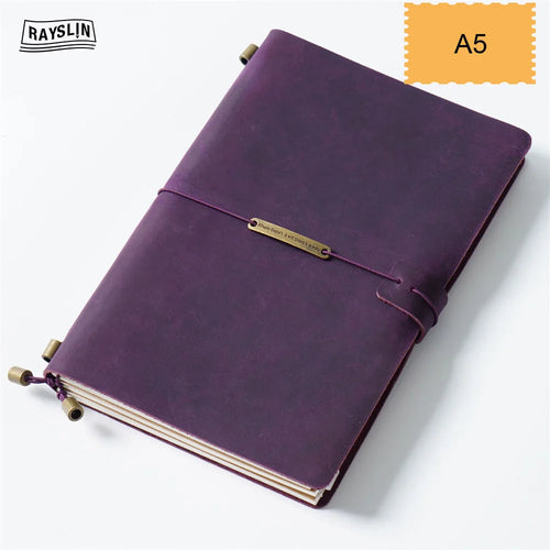Hedgerow Wanderer Leather Travel Journal — Handmade Genuine Leather Notebook