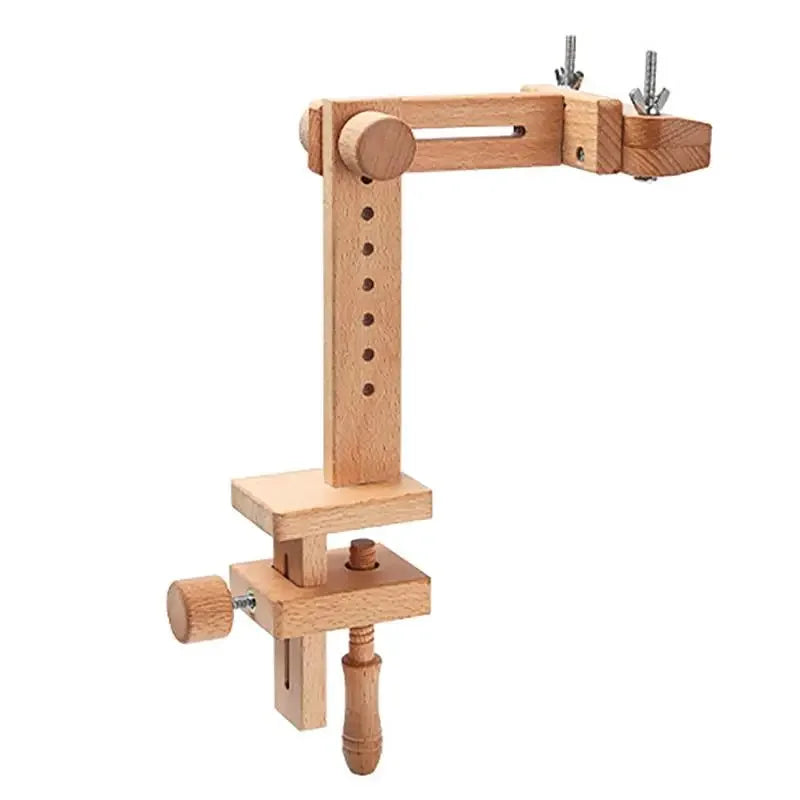 Beech Wood Desktop Embroidery Hoop Stand — 360° Adjustable Tabletop Frame