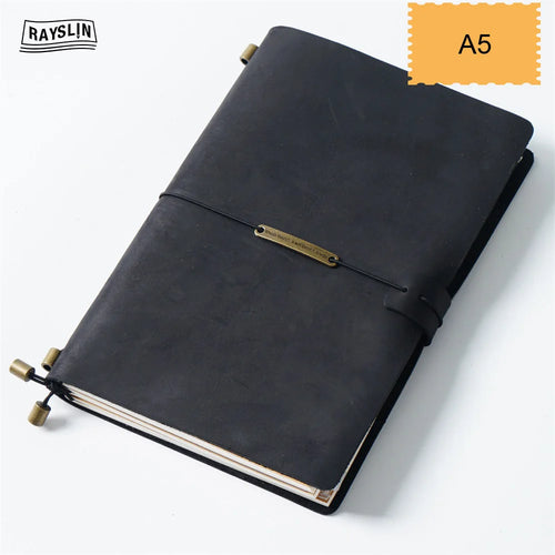 Hedgerow Wanderer Leather Travel Journal — Handmade Genuine Leather Notebook