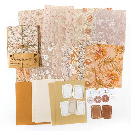 Botanical Paper Kit — 40 Pieces Floral Handmade Paper & Mixed Media for Junk Journals