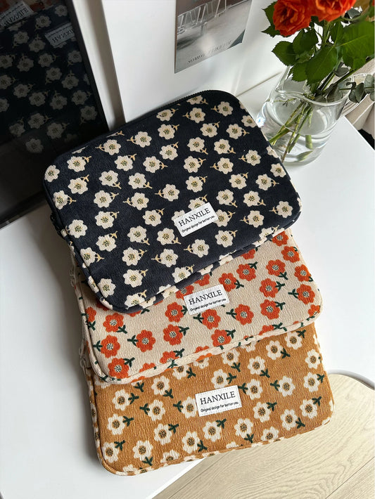 Floral Laptop Sleeve — Cottagecore Carrying Case for 9.7 to 16 Inch Laptops