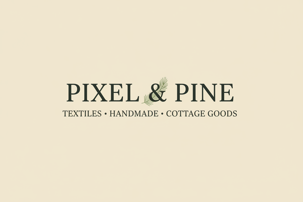 Pixel & Pine Logo with Botanical Accent